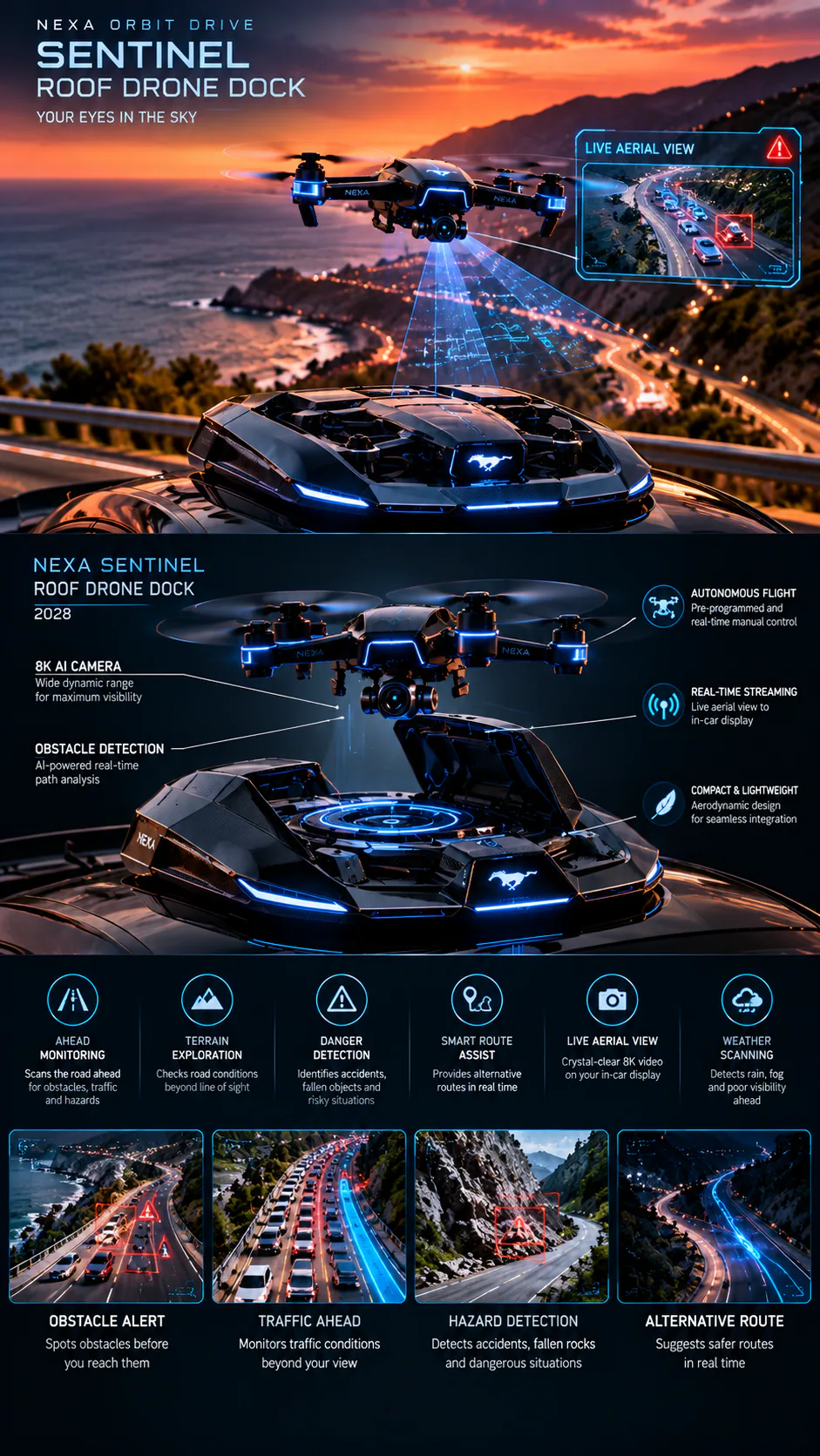 NEXA Sentinel Roof Drone Dock (2028 Edition) — view 3, futuristic concept image